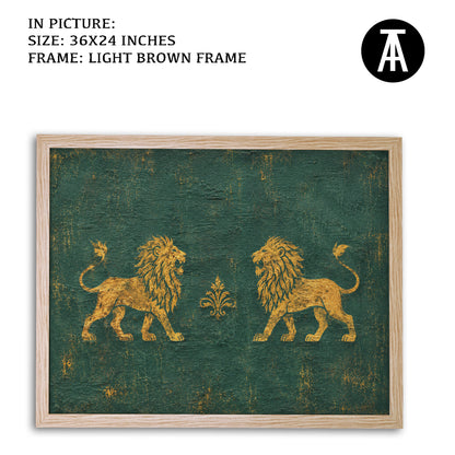 Artwork in Light Brown Frame