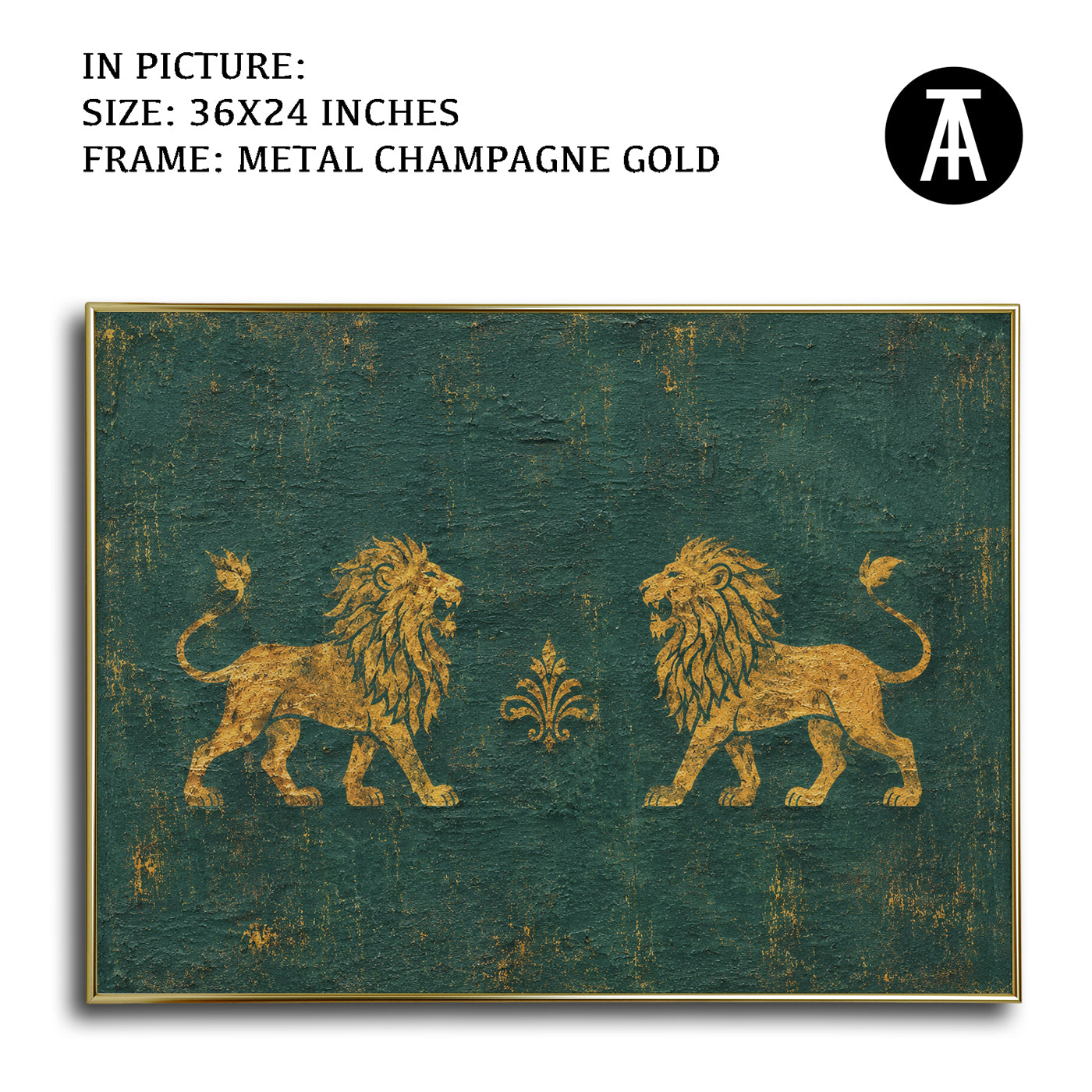 Artwork in Metal Champagne Gold Frame