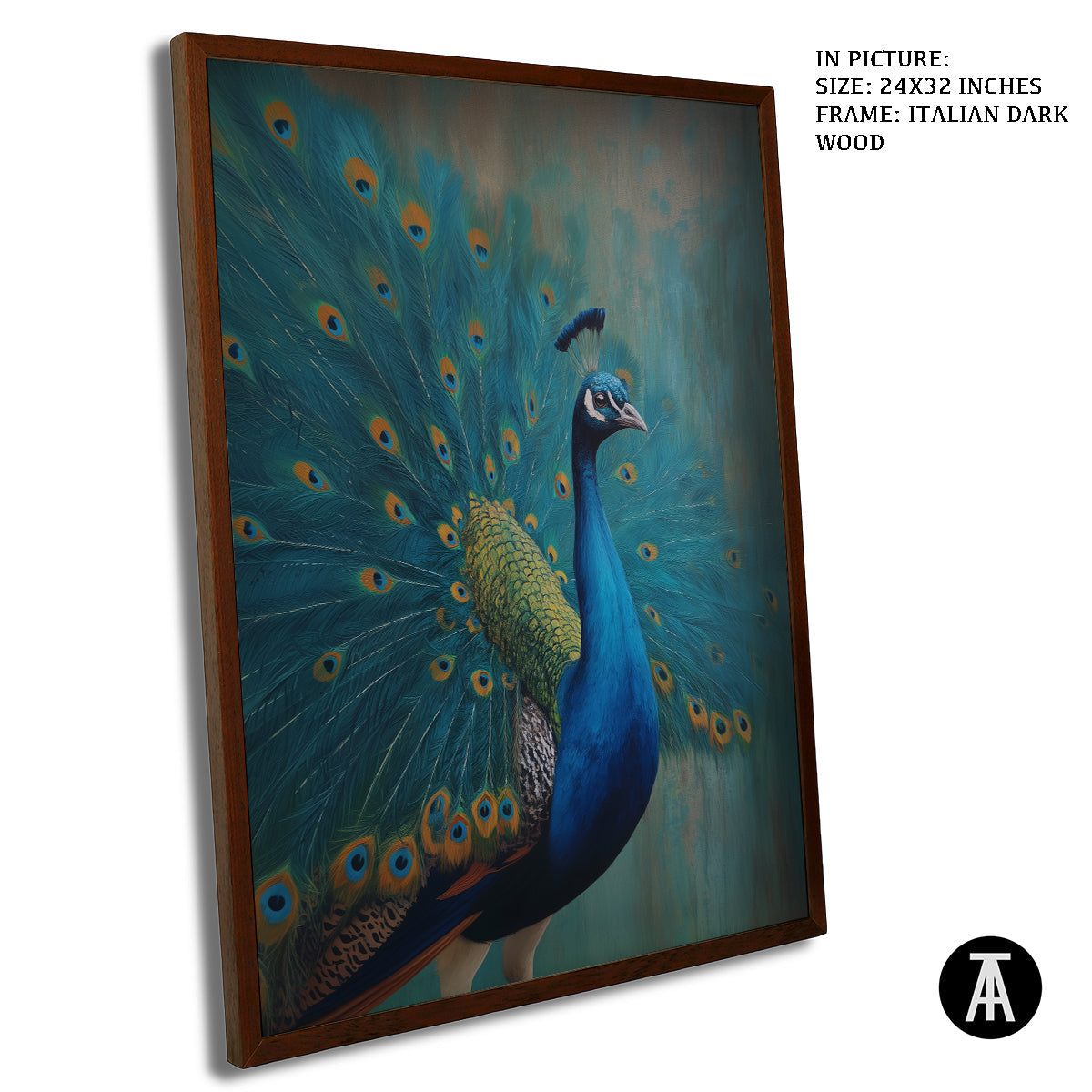 Artwork in Dark Wood Frame