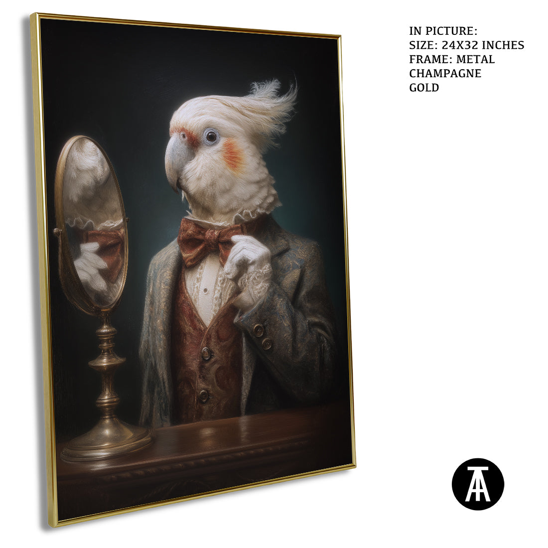 Sample Artwork in Champagne gold Metal Frame