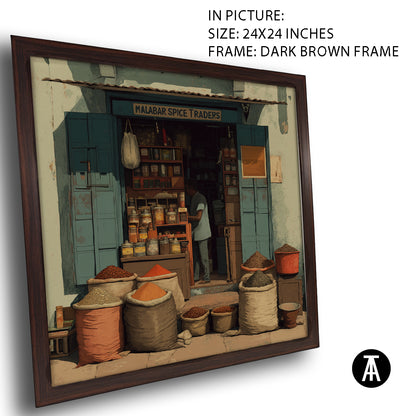 Artwork in Dark Brown Frame
