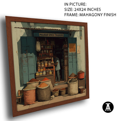 Artwork in Mahogany Finish Frame