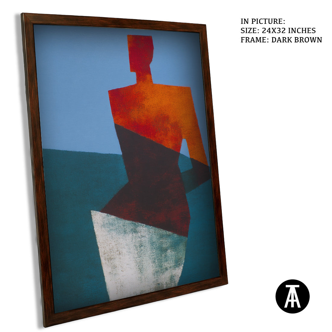 Artwork in Dark Brown Frame