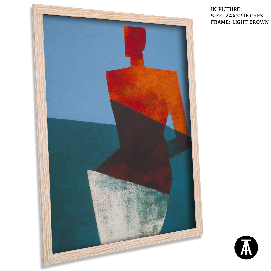 Artwork in Light Brown Frame