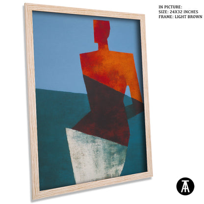 Artwork in Light Brown Frame