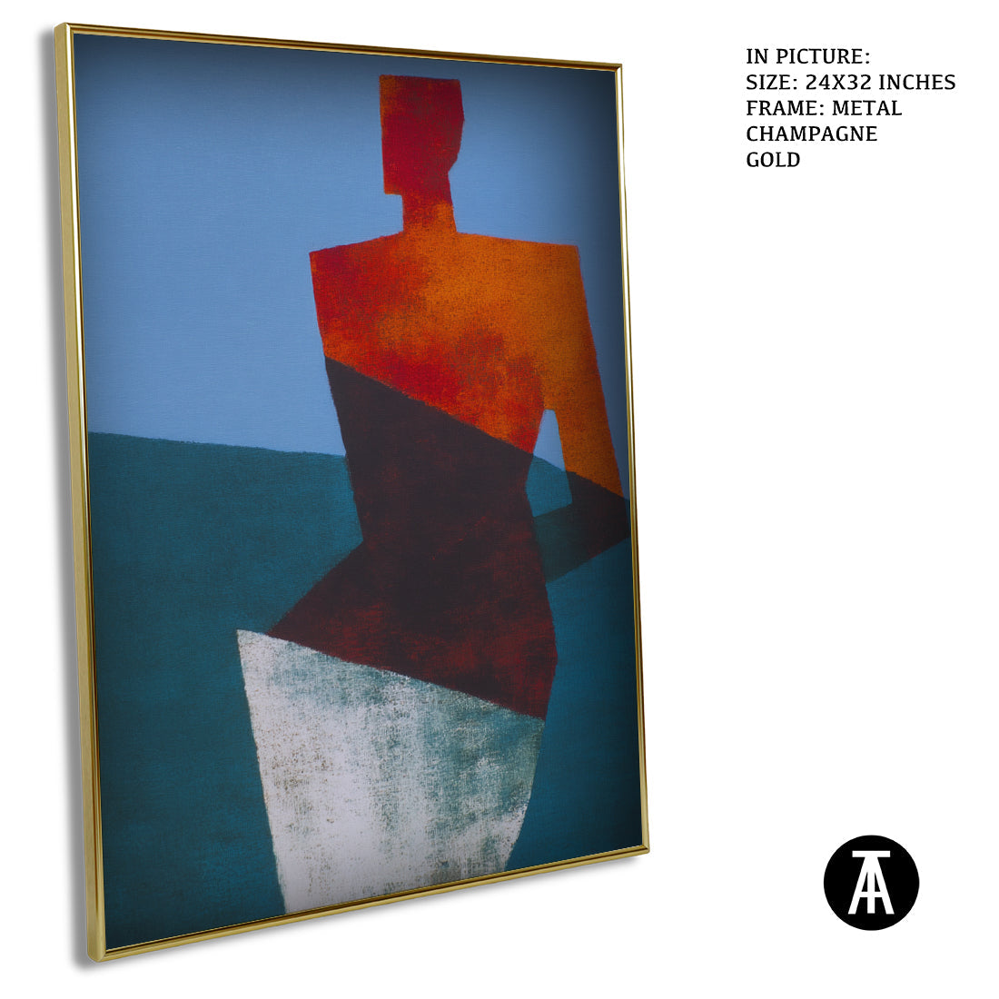 Artwork in Metal Champagne Gold Frame