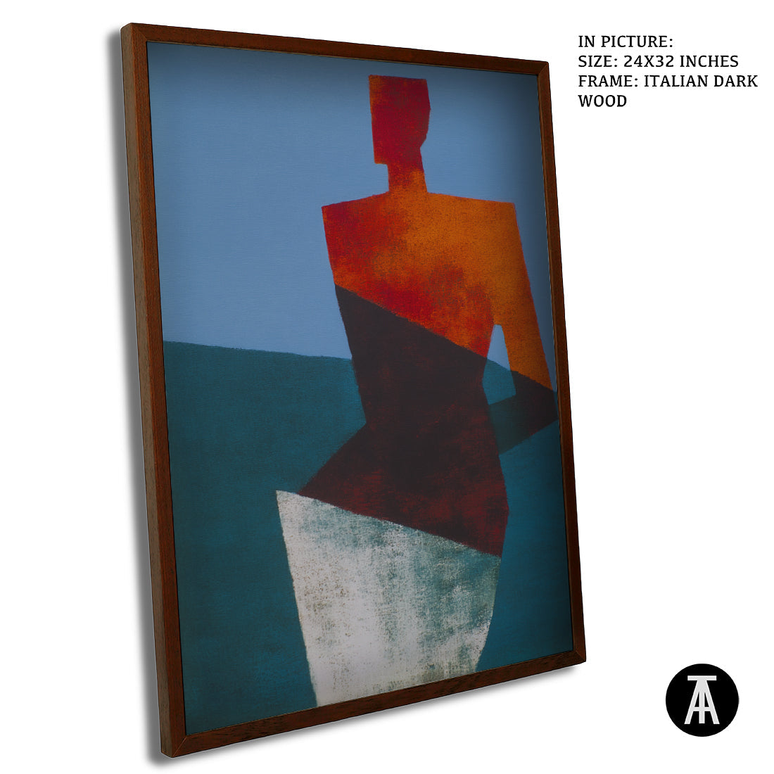 Artwork in Dark Wood Frame