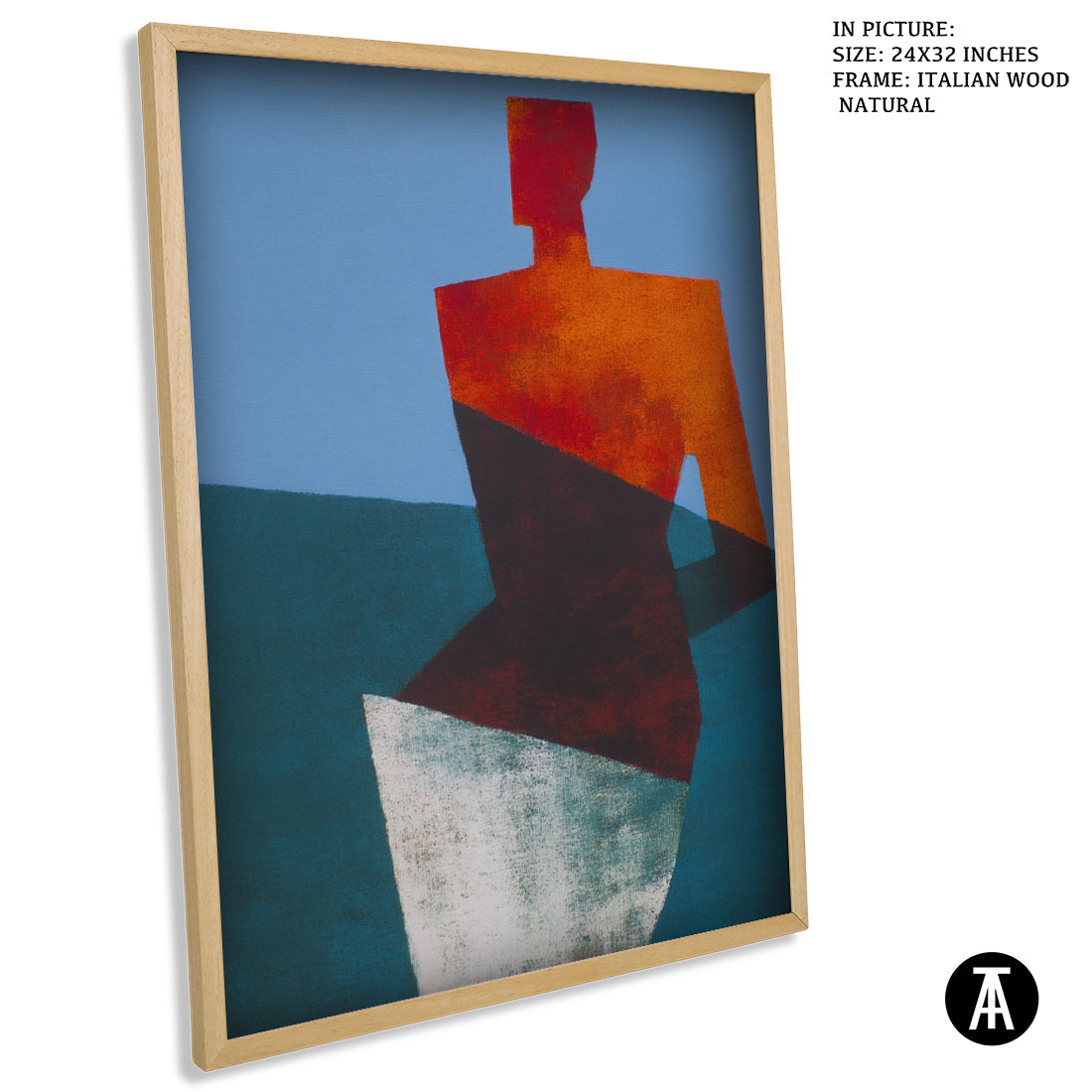 Artwork in Natural Wood Frame