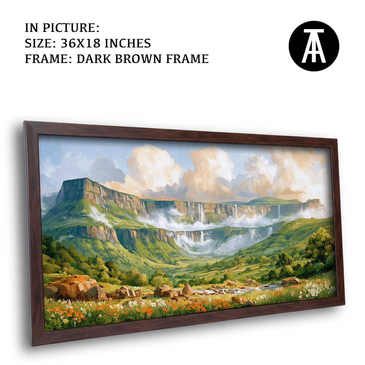Artwork in Dark Brown Frame