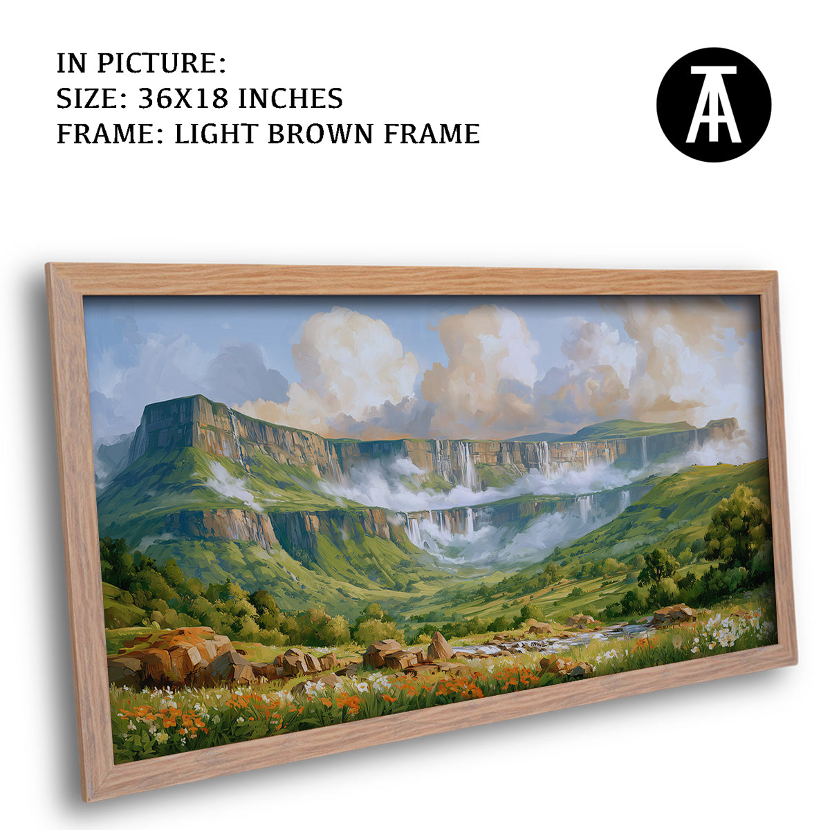 Artwork in Light Brown Frame