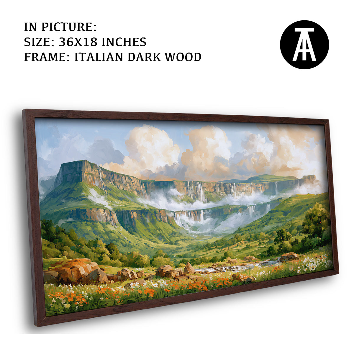 Artwork in Dark Wood Frame