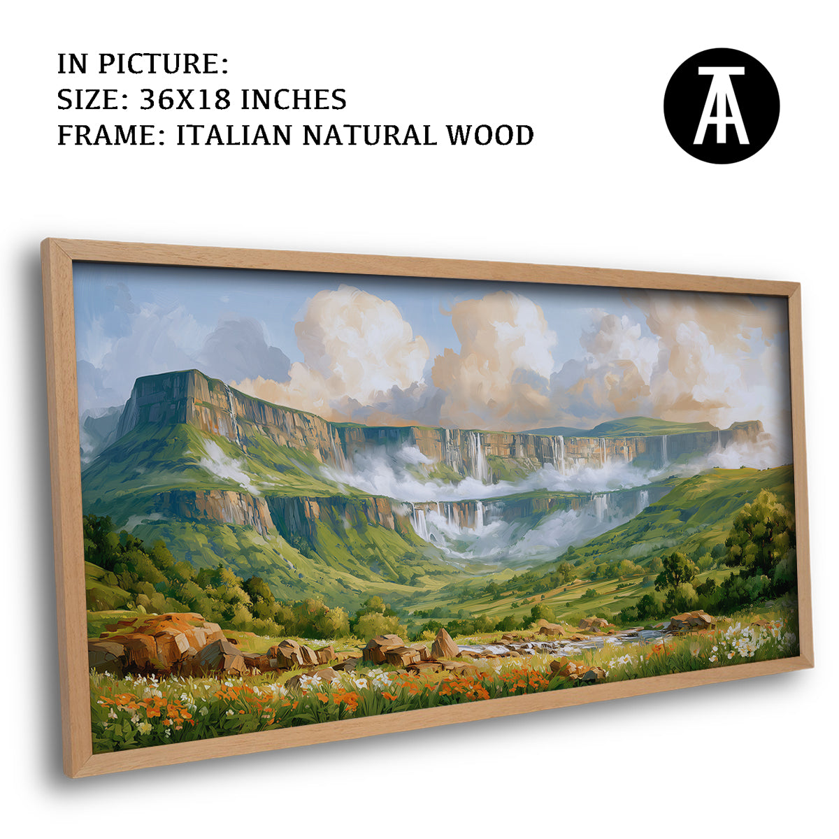 Artwork in Natural Wood Frame