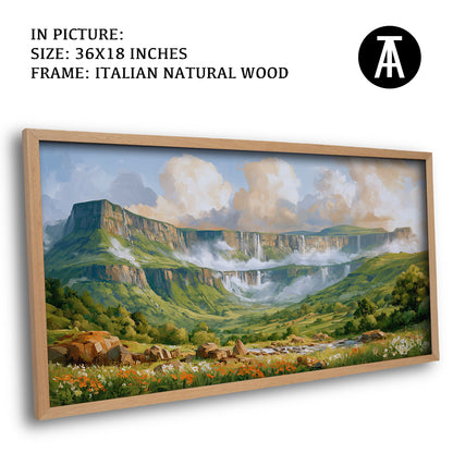 Artwork in Natural Wood Frame