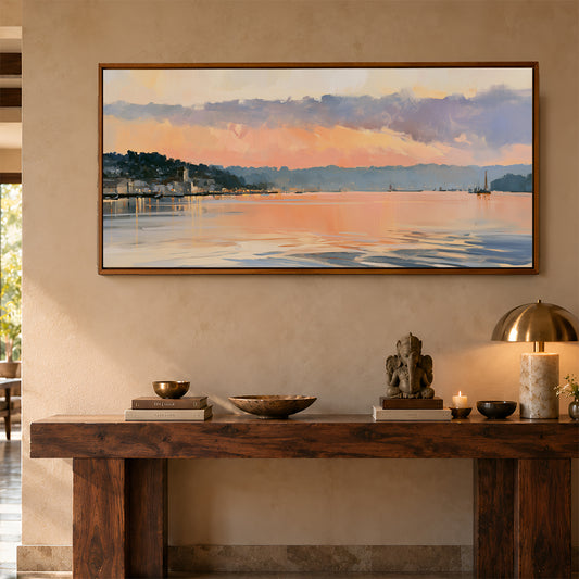 Panoramic Indian Painting in a Lifestyle Setting