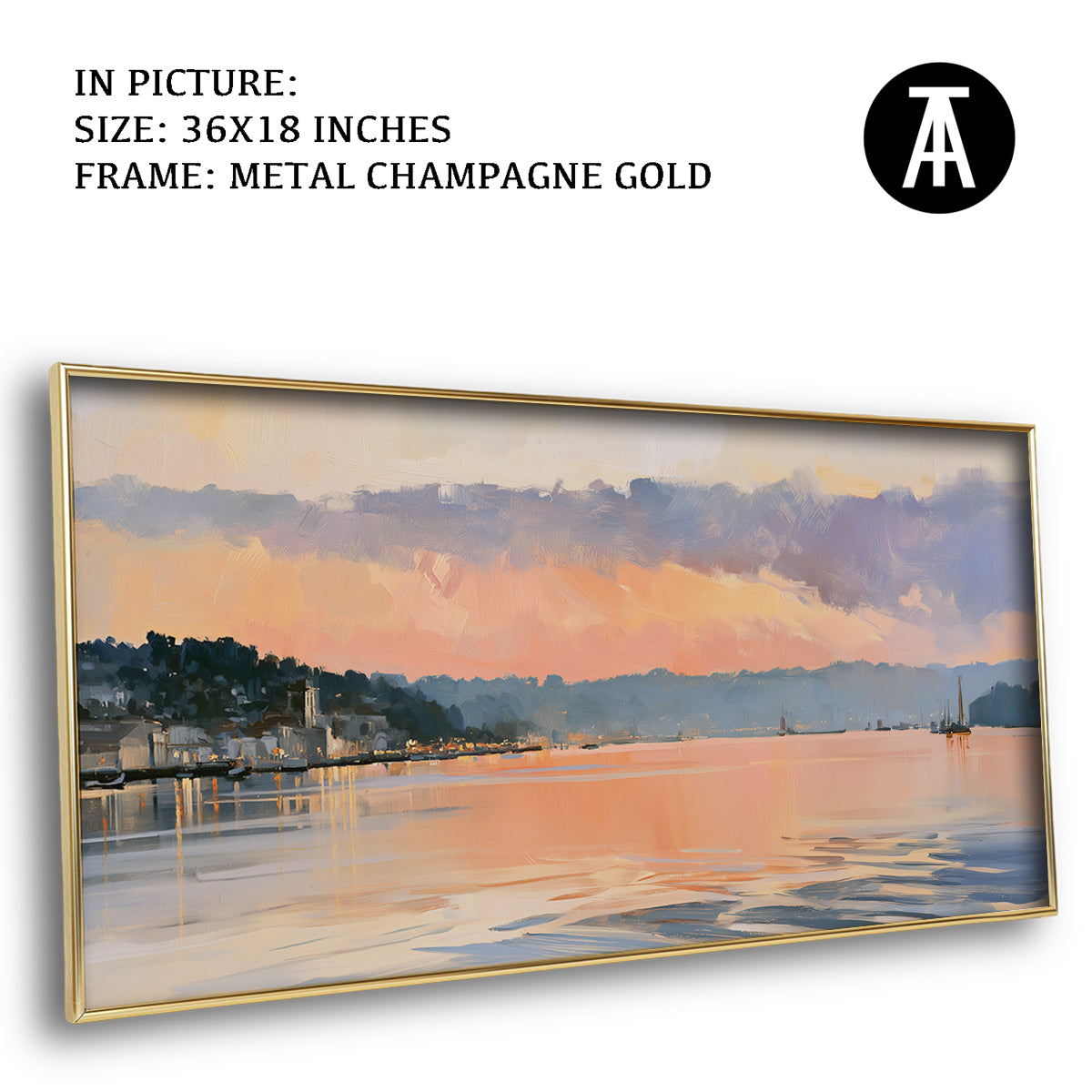 Artwork in Metal Champagne Gold Frame