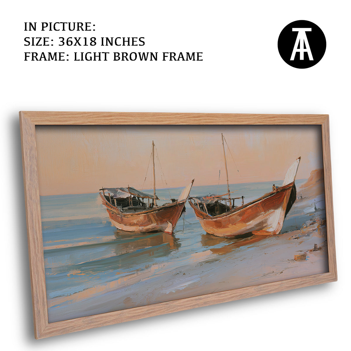 Artwork in Light Brown Frame