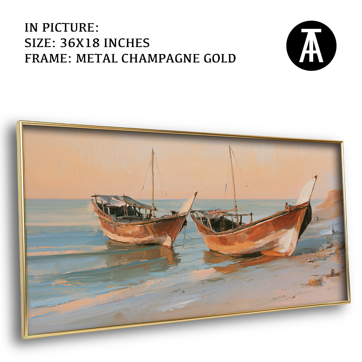 Artwork in Metal Champagne Gold Frame