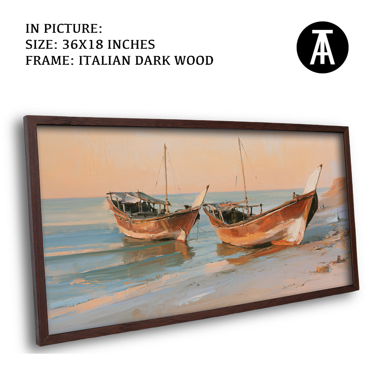 Artwork in Dark Wood Frame