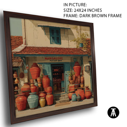Artwork in Dark Brown Frame