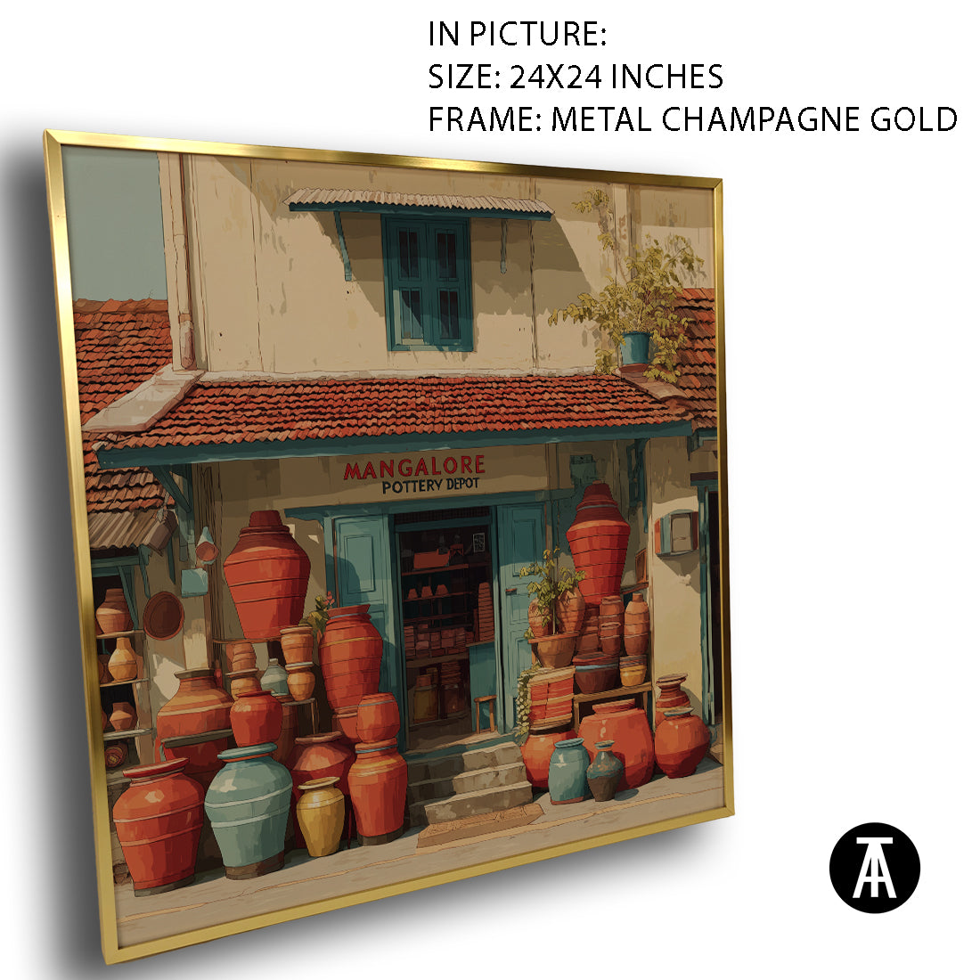 Artwork in Metal Champagne Gold Frame
