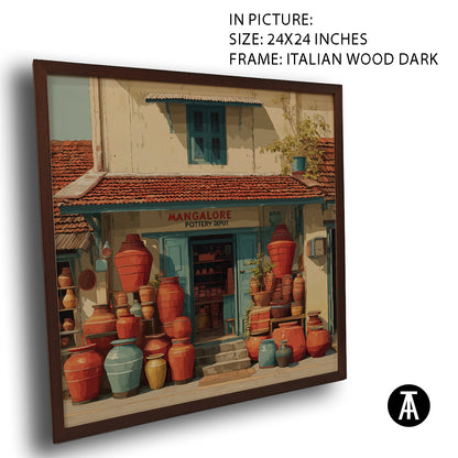 Artwork in Dark Wood Frame