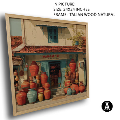 Artwork in Natural Wood Frame