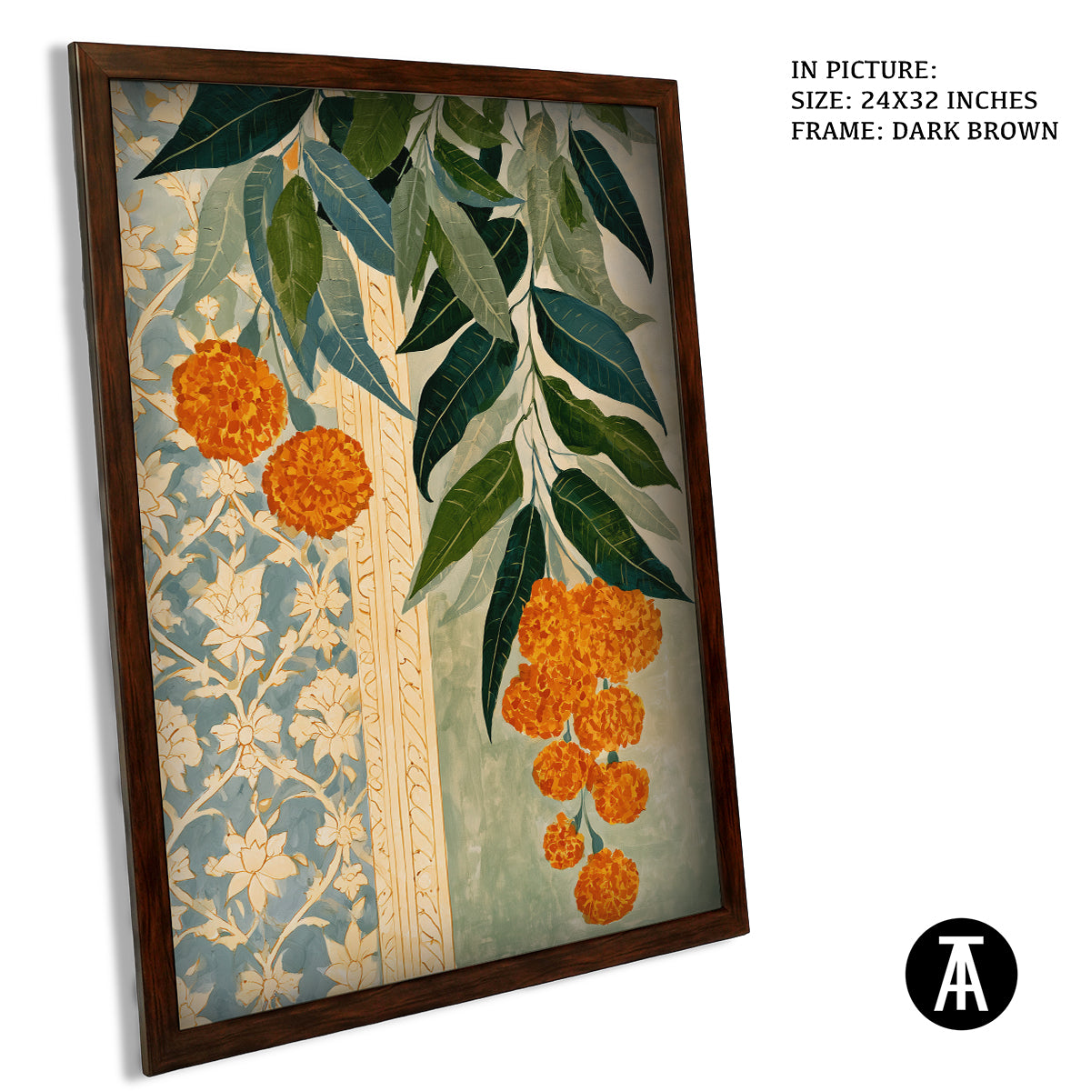 Artwork in Dark Brown Frame