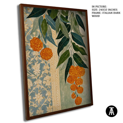 Artwork in Dark Wood Frame