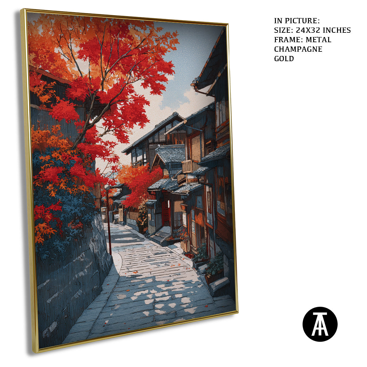 Artwork in Light Brown Frame