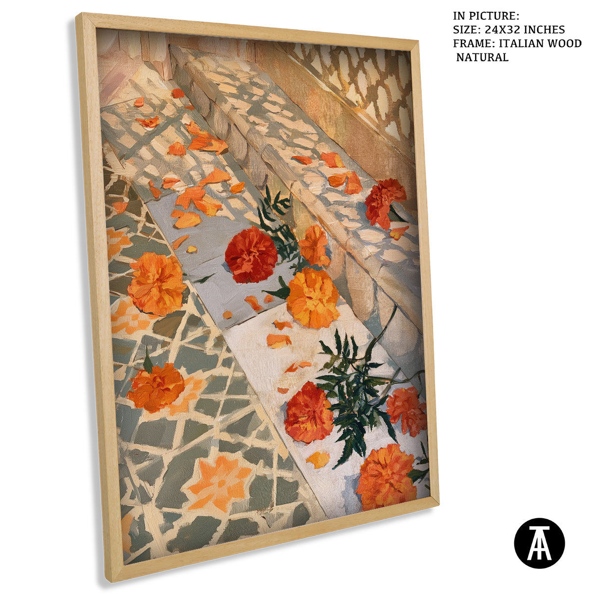 Artwork in Natural Wood Frame