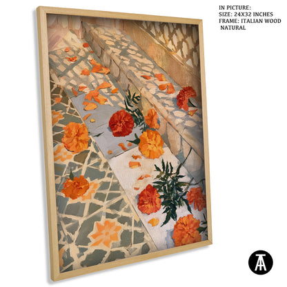 Artwork in Natural Wood Frame