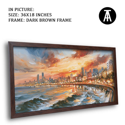 Artwork in Dark Brown Frame