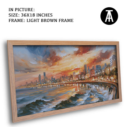 Artwork in Light Brown Frame