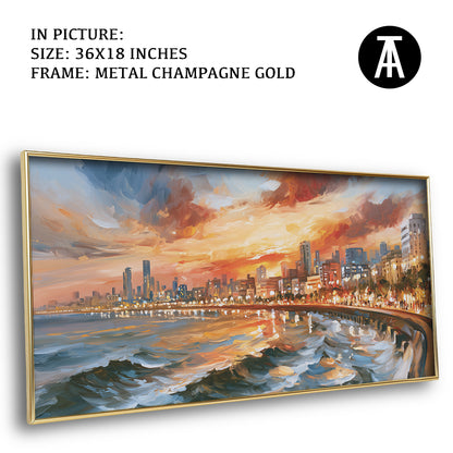 Artwork in Metal Champagne Gold Frame