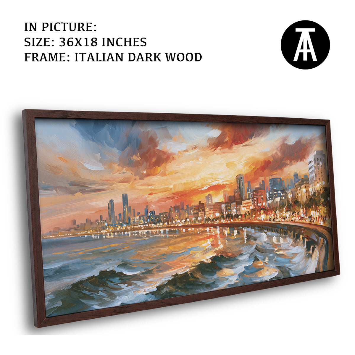 Artwork in Dark Wood Frame