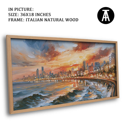 Artwork in Natural Wood Frame