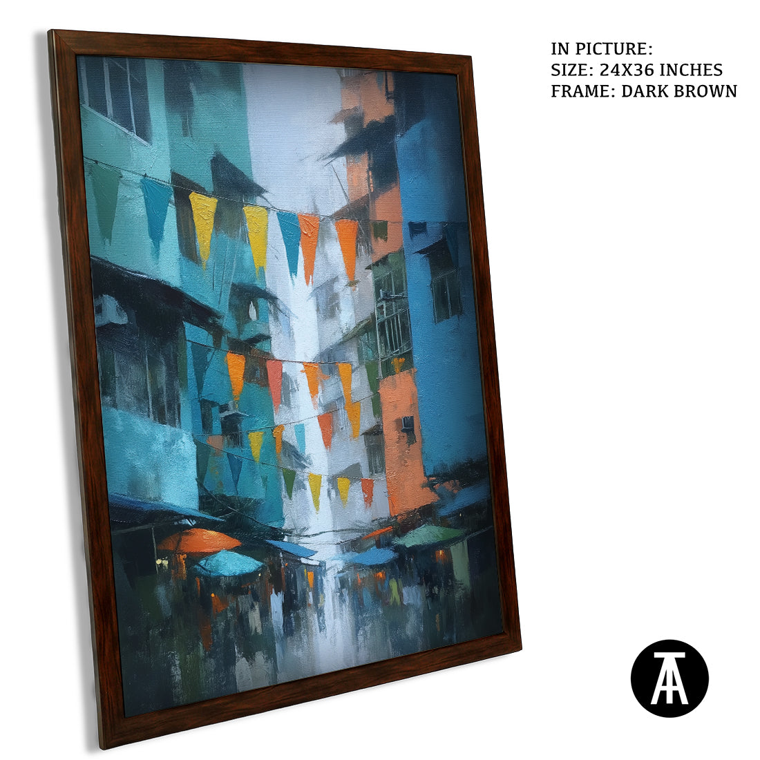 Artwork in Dark Brown Frame
