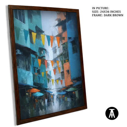 Artwork in Dark Brown Frame