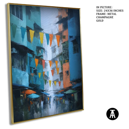 Artwork in Metal Champagne Gold Frame