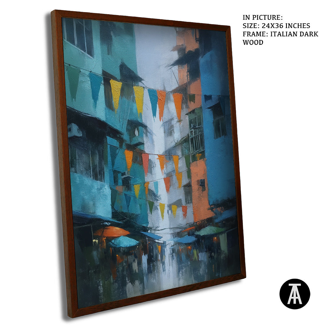 Artwork in Dark Wood Frame