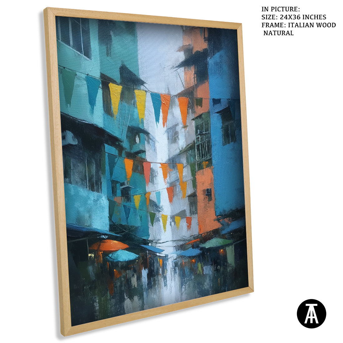 Artwork in Natural Wood Frame