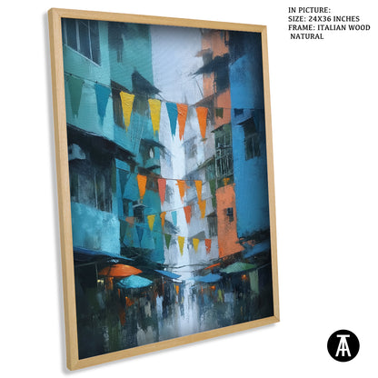 Artwork in Natural Wood Frame