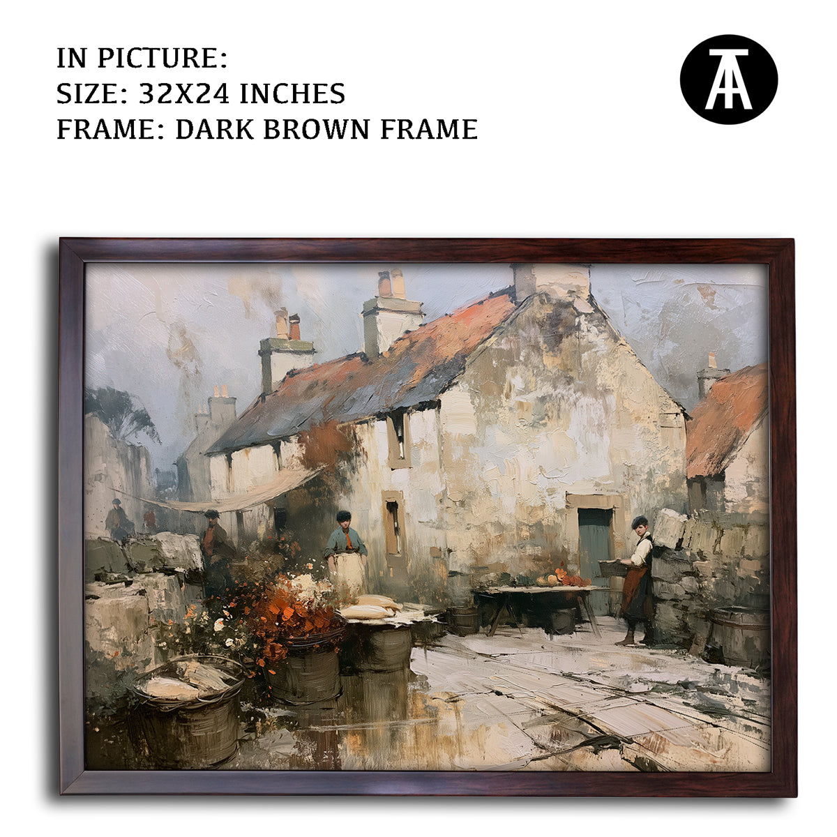 Artwork in Dark Brown Frame