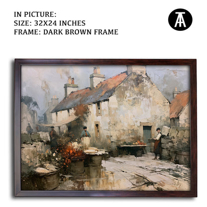 Artwork in Dark Brown Frame