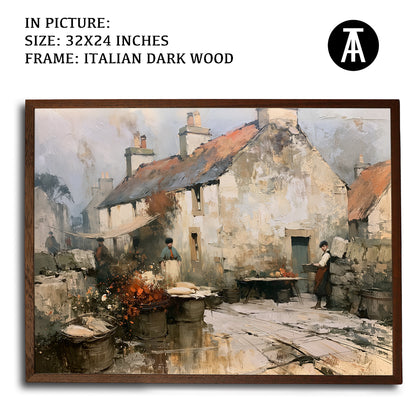 Artwork in Dark Wood Frame