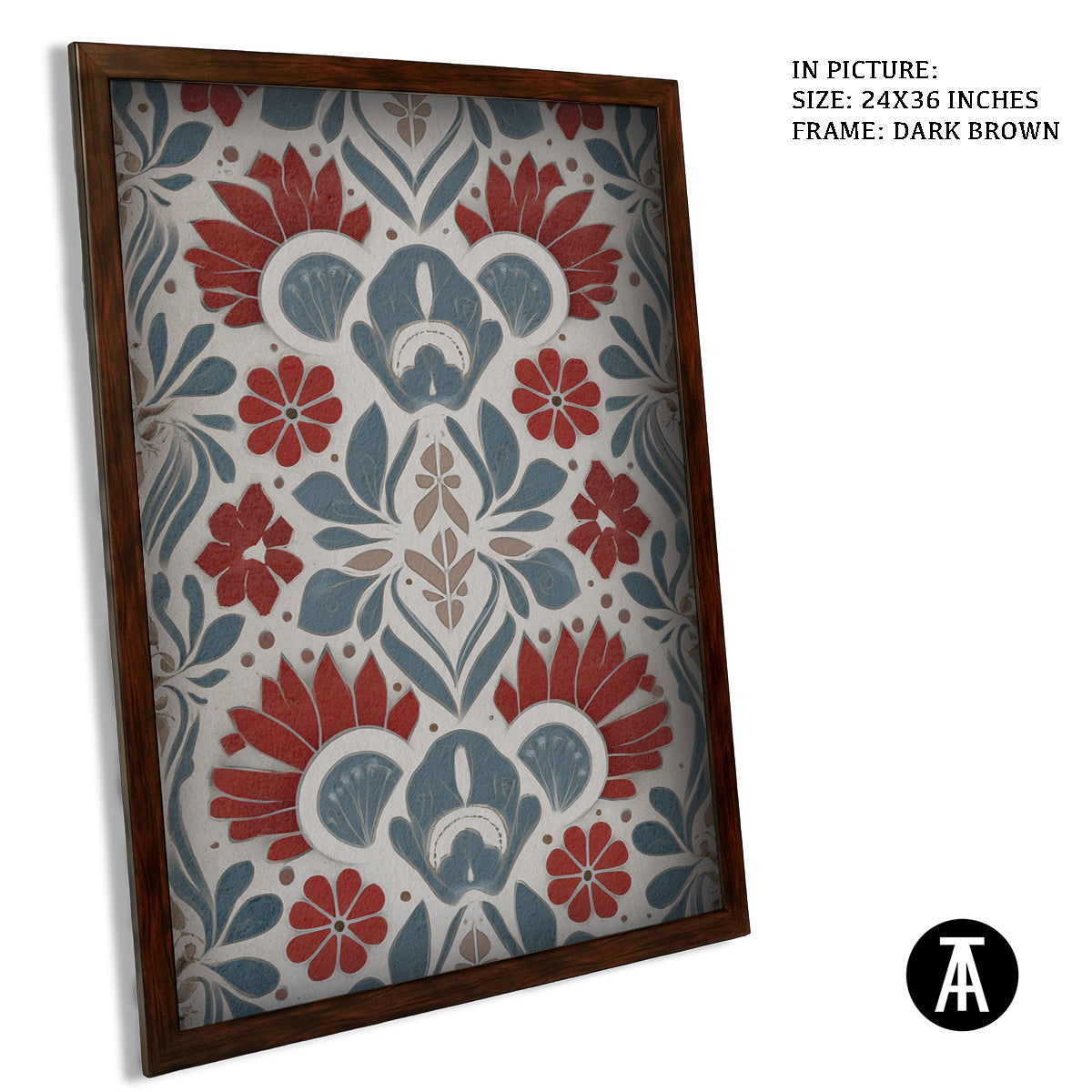 Artwork in Dark Brown Frame