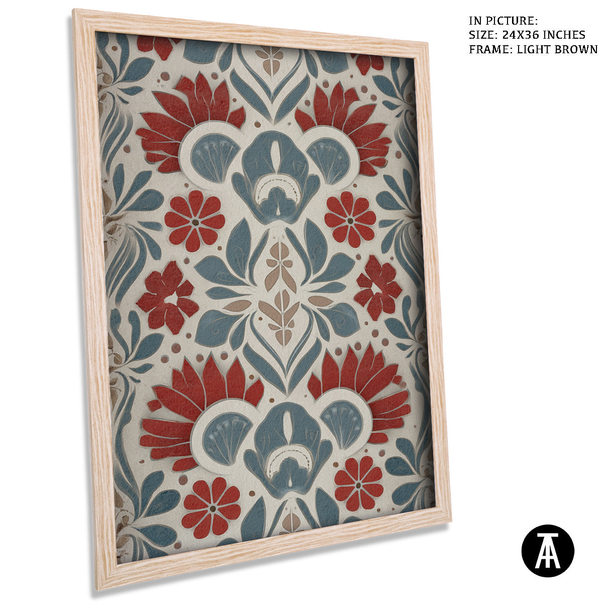 Artwork in Light Brown Frame