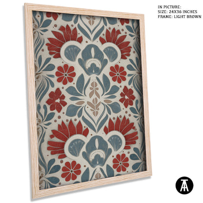 Artwork in Light Brown Frame