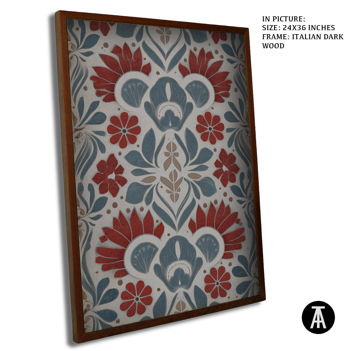 Artwork in Dark Wood Frame