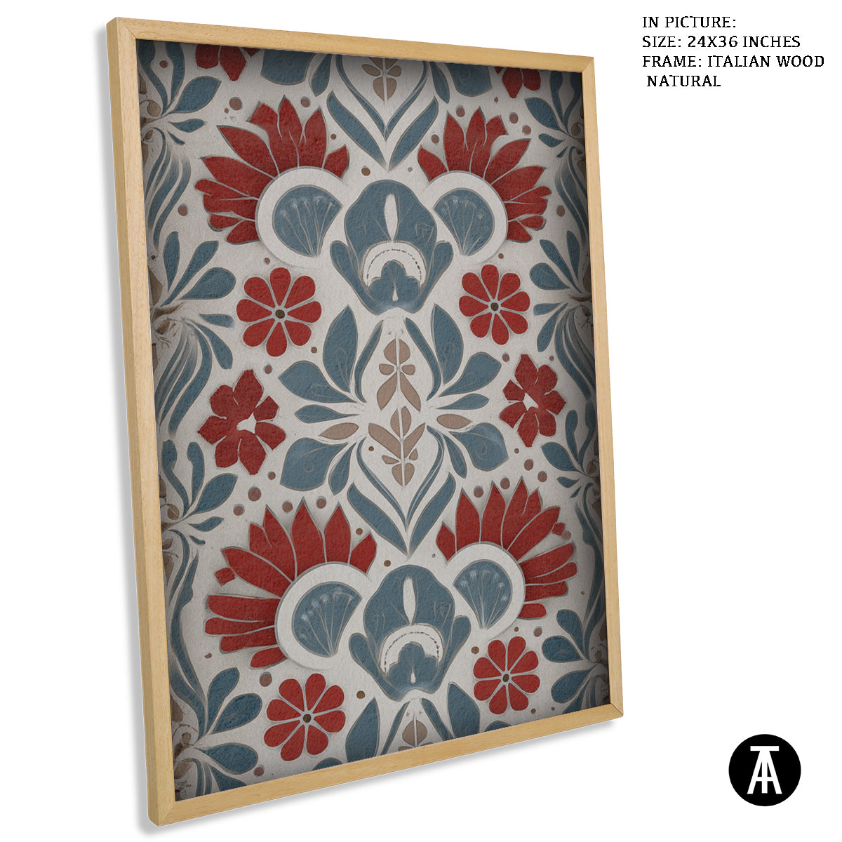 Artwork in Natural Wood Frame